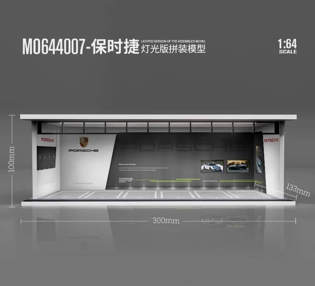 MoreArt 1/64 Porsche Light up Assembly scene Diorama