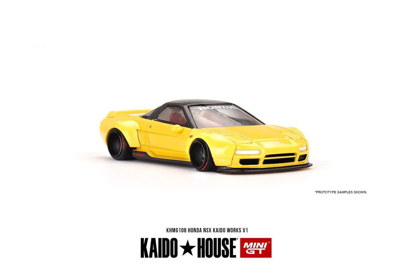 KAIDO HOUSE x MINI GT - HONDA NSX KAIDO WORKS V1 YELLOW #108