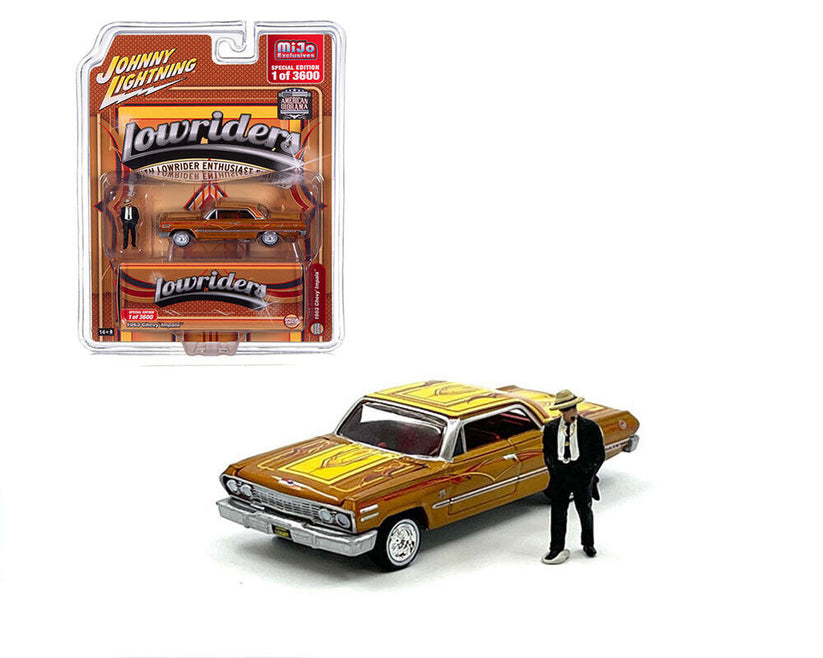 Johnny lightning 1/64 1963 Chevrolet Impala with Figure Brown