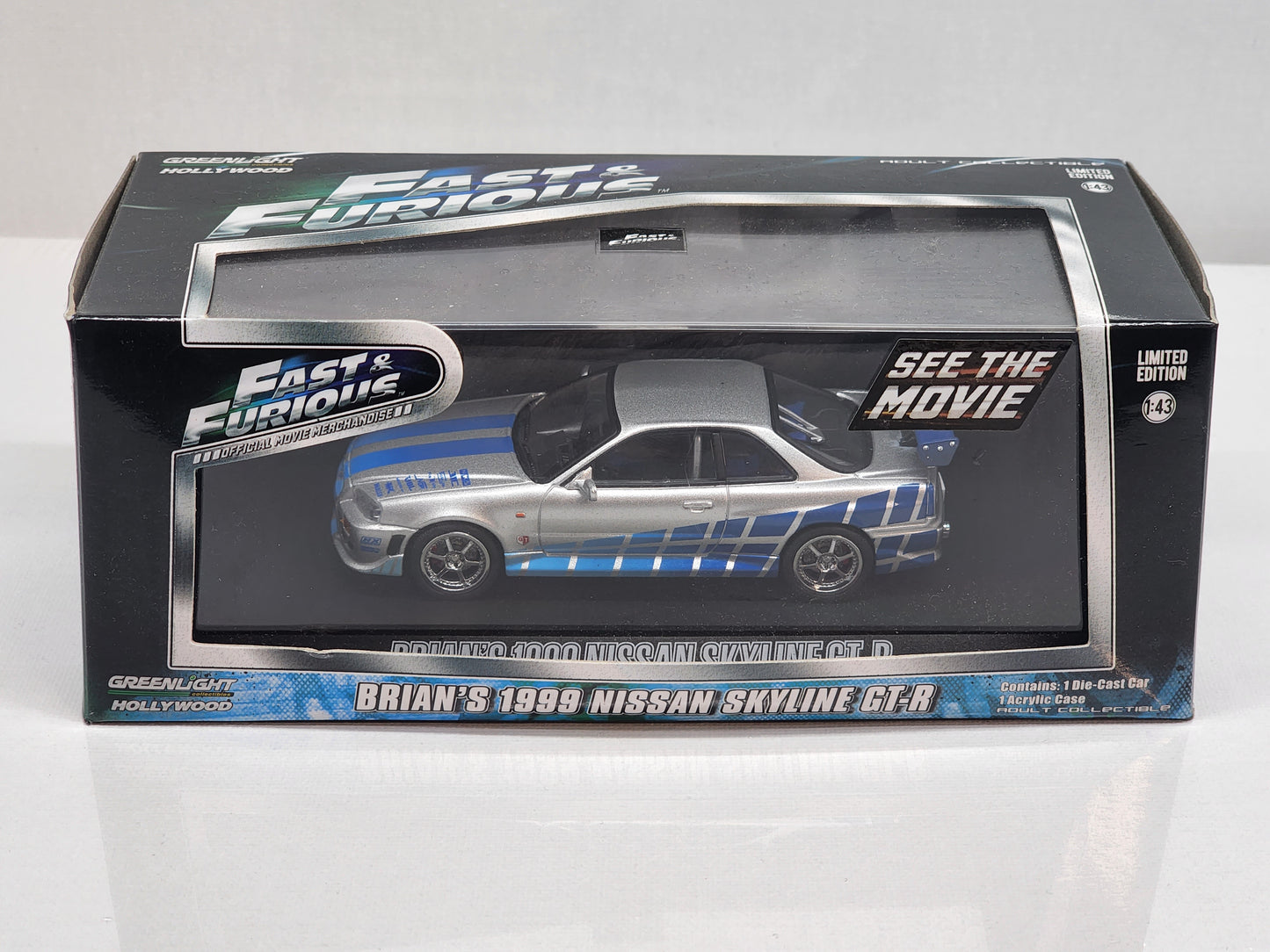 Greenlight Hollywood Fast and Furious Brian's 1999 Nissan skyline Gtr r34