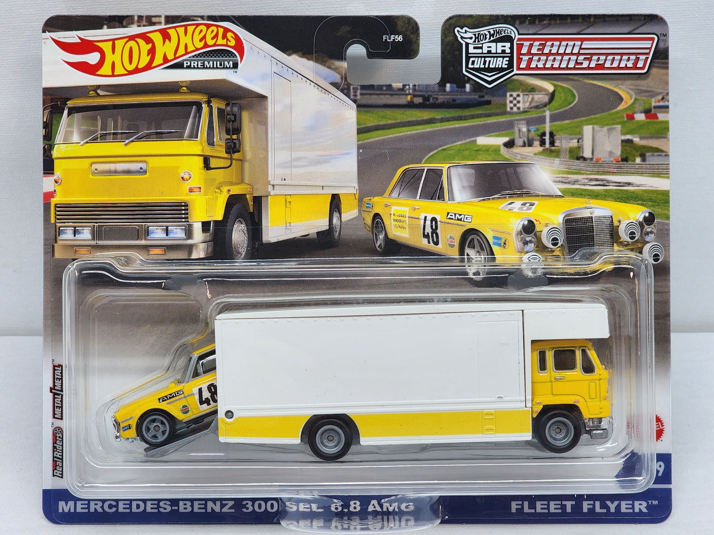 Hot wheels Team Transporters Mercedes Benz 300 Sel Amg & Flyer