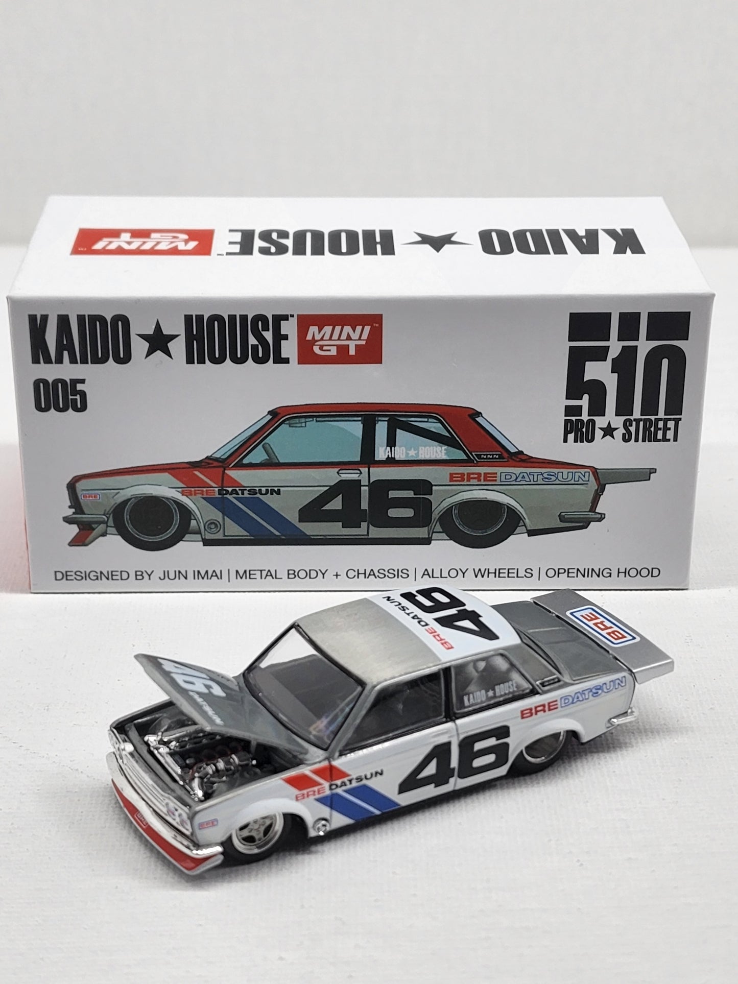 Mini Gt kaidohouse Datsun 510 Pro Street 005 BRE #46 V1 Raw chase