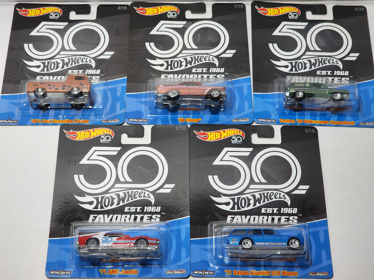 Hot wheels Premium 50th Anniversary Favourites 1-5 set