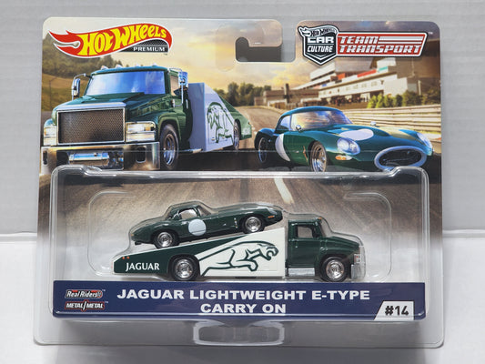 Hot Wheels Team Transporters Jaguar lightweight E Type and Carry On