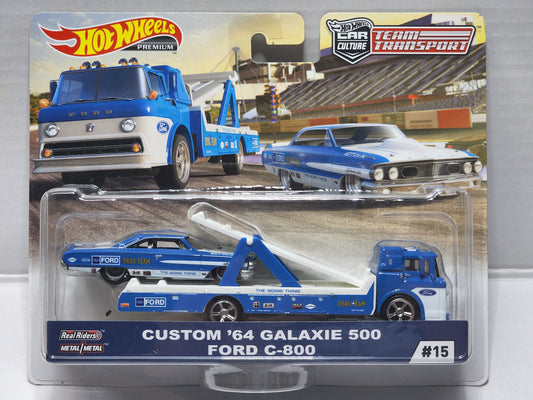 Hot Wheels Team Transporters Custom 64 Galaxie 500 and Ford C-800