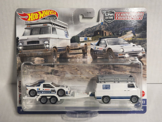 Hot wheels Team Tranporter # 33 Ford RS200 and Rally Van