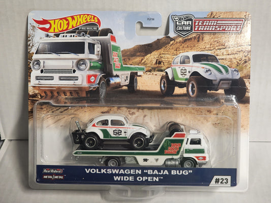 Hot wheels Team Transporters No.23 Volkswagen Baja Bug and Wide open