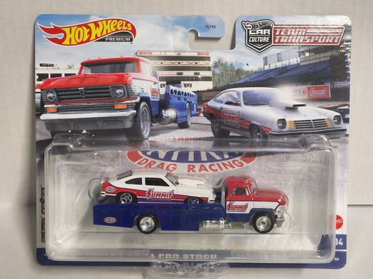 Hot Wheels Team Transporter No.34 74 Chevrolet Vega Pro stock and Horizon hauler