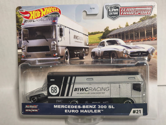 Hot wheels Team Transporter No.21 Mercedes Benz 300 SL and Euro Hauler