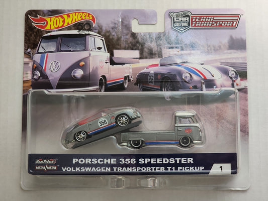 Hot wheels Team Transporter No 1 Porsche 356 Speedster and  t1 pick up