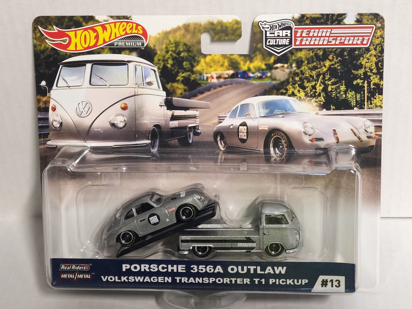 Hot wheels Team Transporter No.13  Porsche 356A Outlaw and t1 pick up