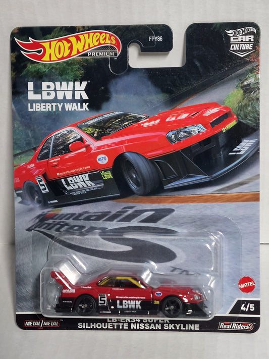 Hot wheel Premium r34 lb works Nissan Skyline Gtr Mountain Drifters