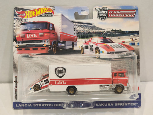 Hot wheels 

Team transporter 

Lancing Stratos group 5 and Sakura Sprinter 

No.42