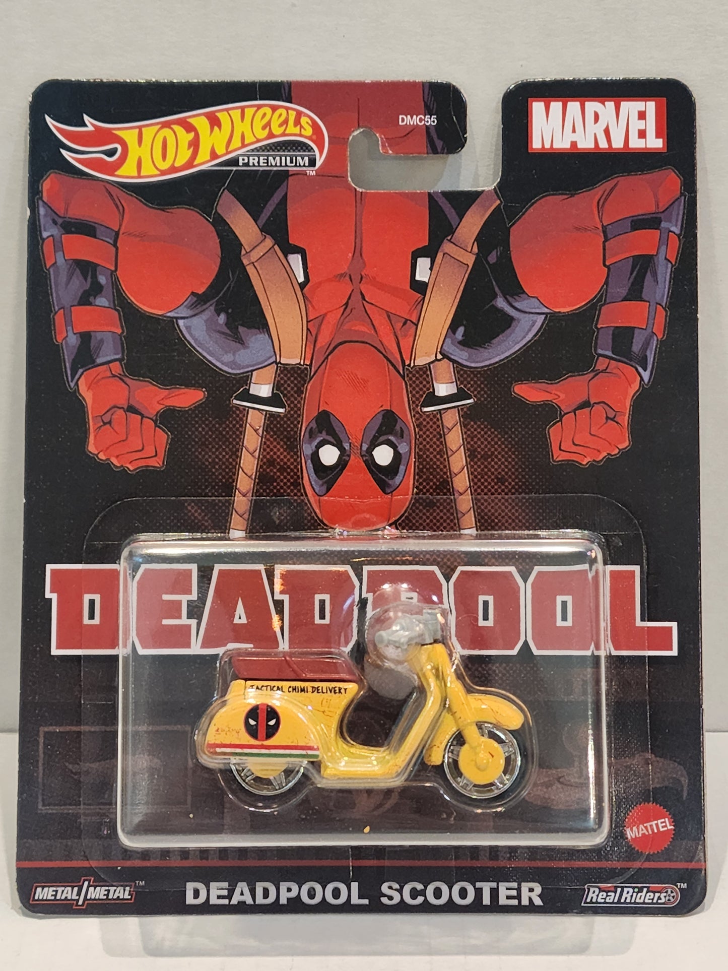 Hot wheels 

Premium 

Replica entertainment 

Deadpool
Deadpool scooter  