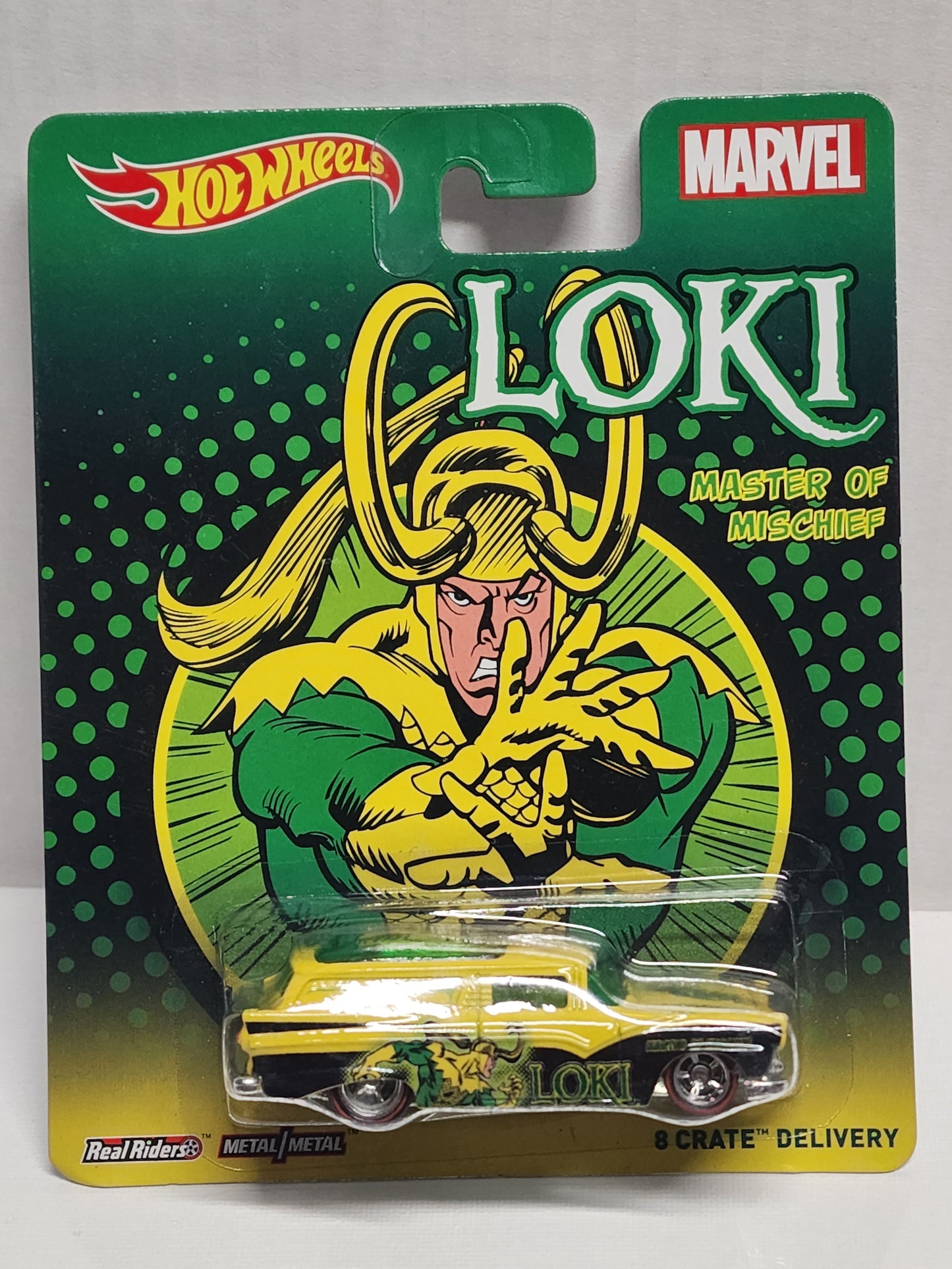 Hot wheels 

Premium 

Pop culture 

Marvel 

Loki

8 crate delivery 



 