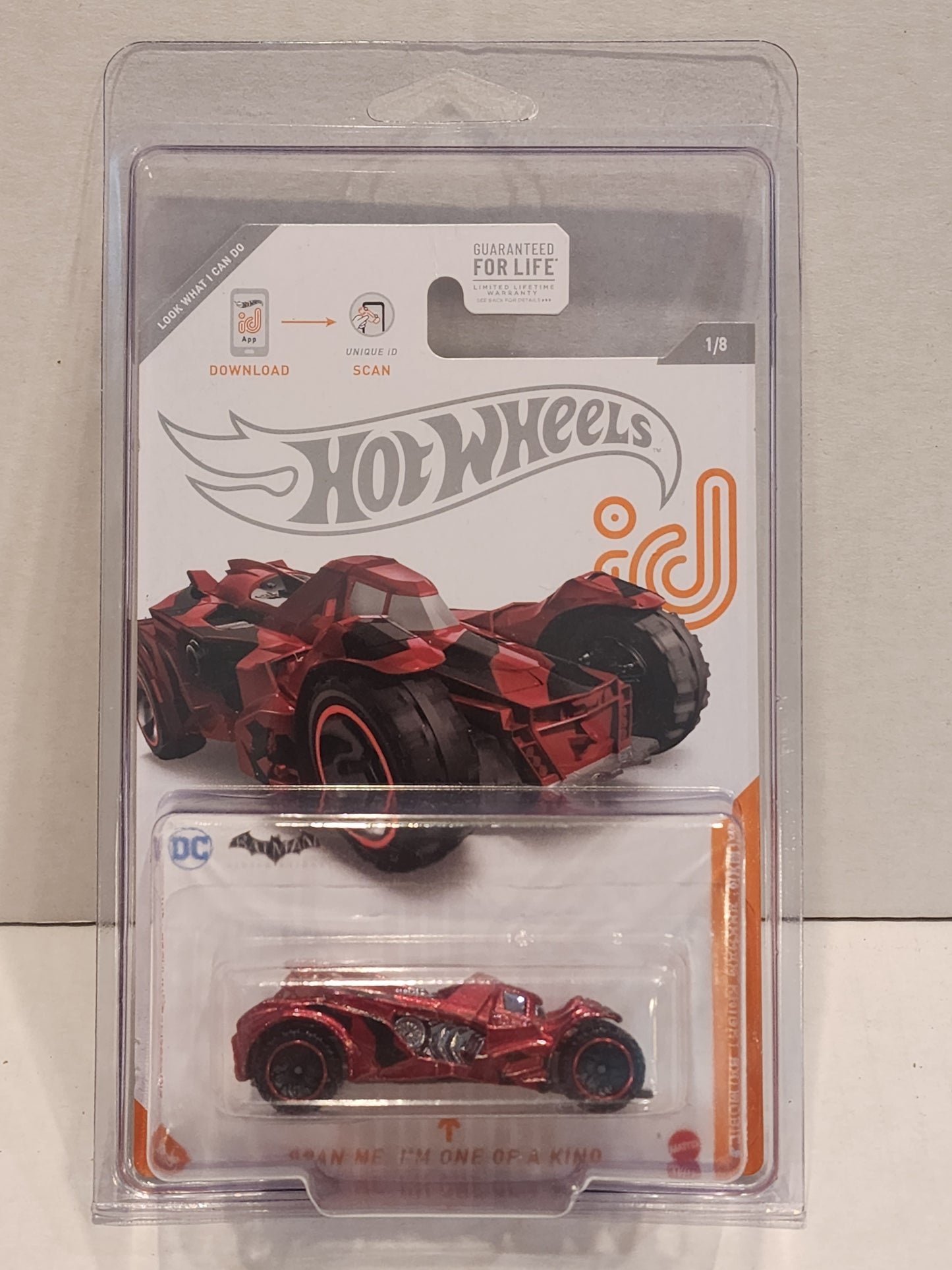 Hot wheels 

Ids

Batman

Arkham Knight

Batmobile 

Long  card

In protector 