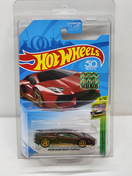 Hot wheels 

Aventador Muira Homage

2018 factory sealed 

Super treasure hunt 

2018