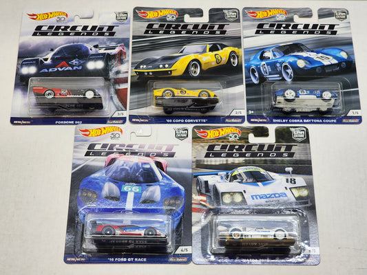 Hot wheels 

Premium 

Car Culture 

Circuit legends 

Complete set of 5

 