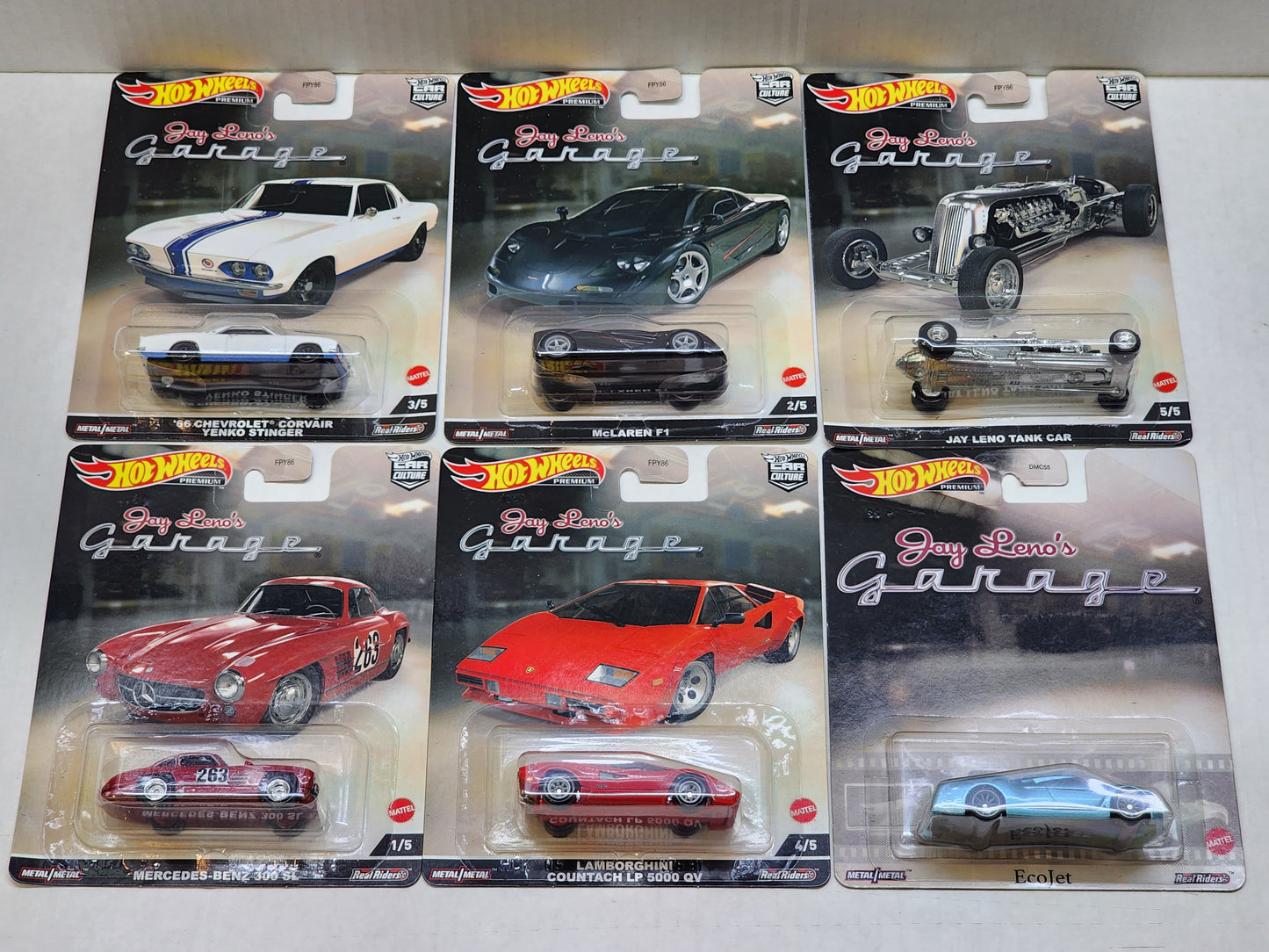 Hot wheels 

Premium 

Car Culture 

Jay lenos garage 

Complete set of 6

 