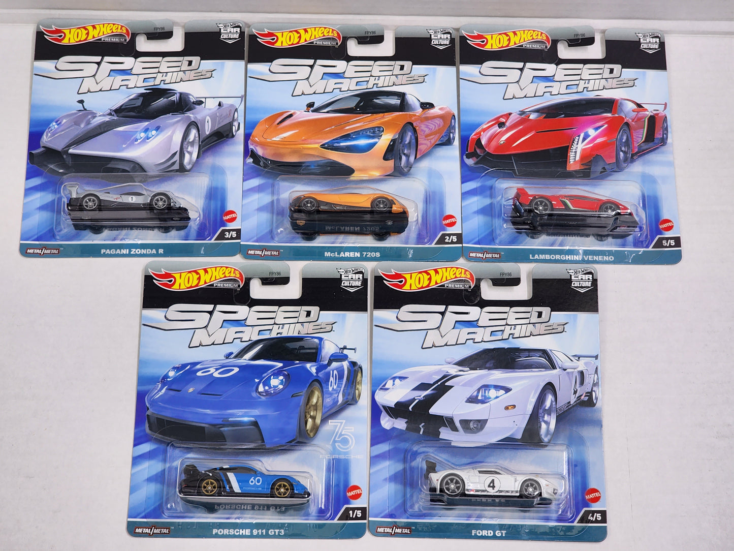 Hot wheels Premium Speed Machines 2023 complete set of 5