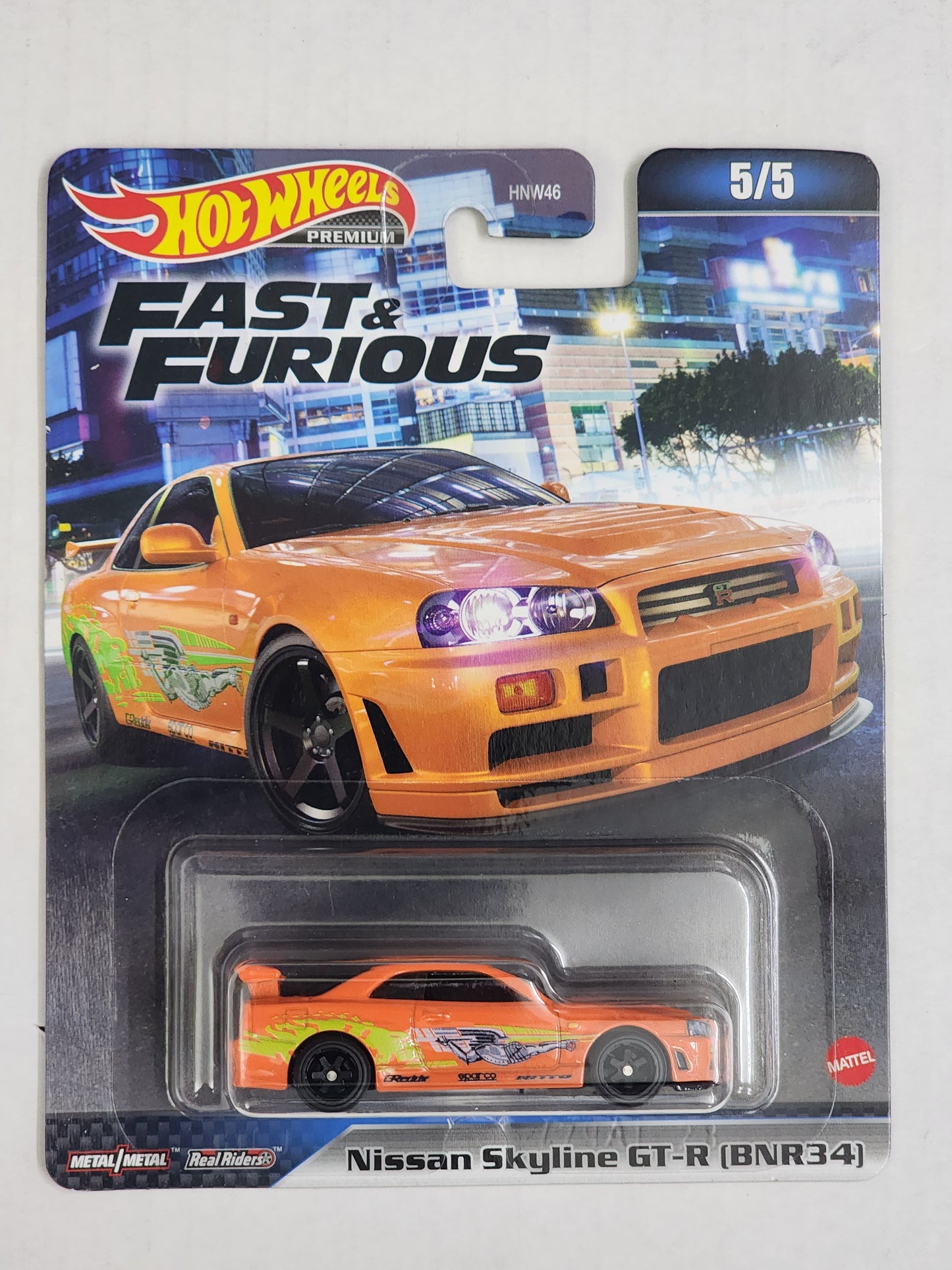 Hot wheels premium Fast and furious Nissan skyline r34 Gtr Orange