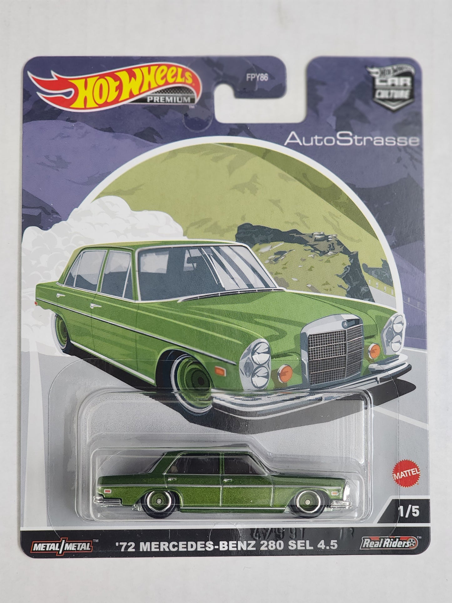 Hot wheels Premium Auto Strasse Mercedes benz 280 sel 4.5 Green