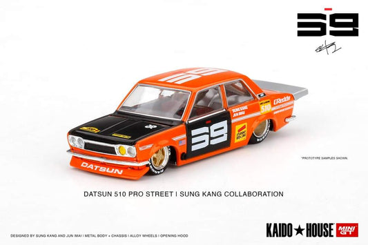 Mini Gt kaidohouse Datsun 510 Pro Street Sung Kang Orange Colab.004