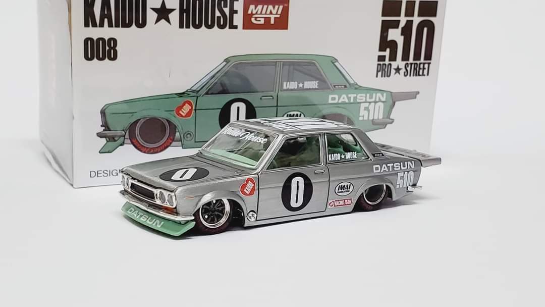 Mini Gt Kaidohouse Datsun 510 Drag Car Raw chase 008 light green